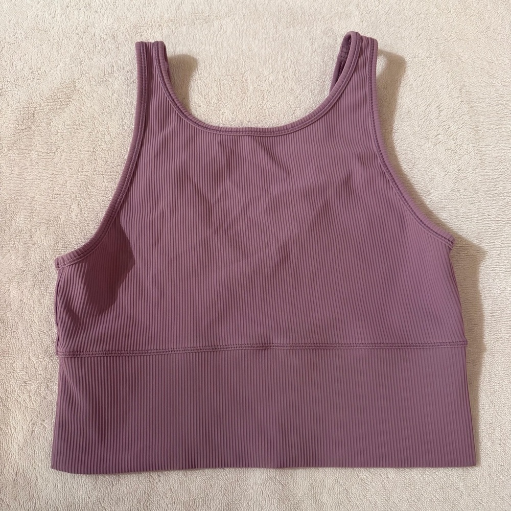 Purple Ribbed Tank Top
